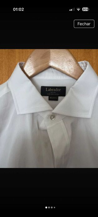 Camisa branca gola italiana marca Labrador