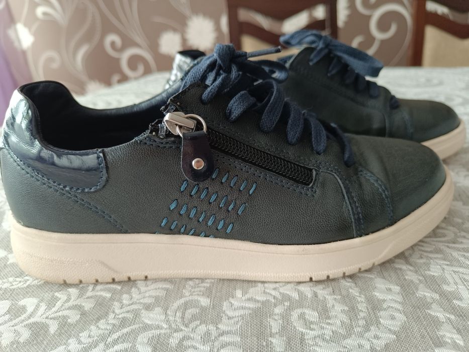 Buty Lasocki skórzane, granatowe, adidasy, sneakersy, stan bdb