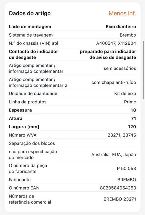 Pastilhas brembo