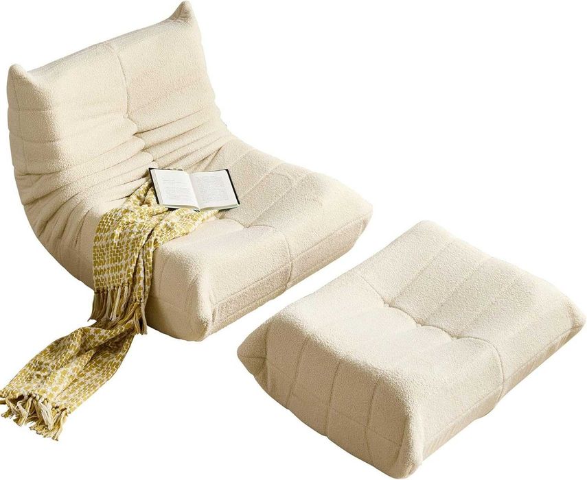 Puf Gigante HQ352 + Ottoman – BEGE – Novo na Caixa (Peso 22kg) (NOVO)