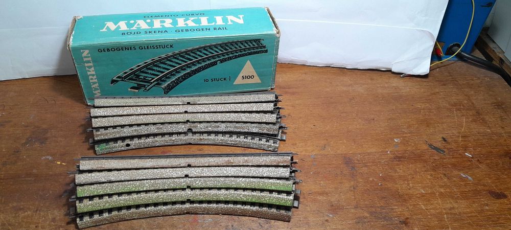 Lote de 10 vias curvas M 5100 Marklin H0 usadas