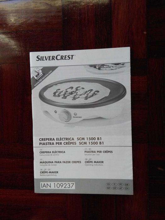 Máquina para fazer crepes SilverCrest (diâmetro 34cm e potência 1500W)