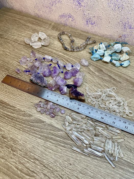 Великий набір натуральних каменів і амонітів для прикрас / handmade