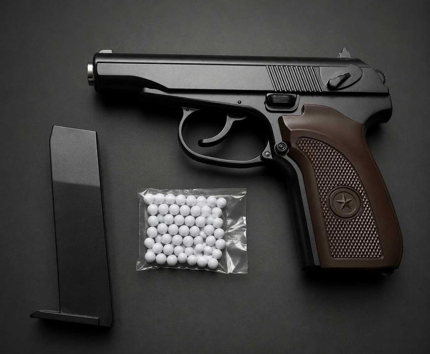 Пістолет макарова метал глушник набої 1 000шт galaxy g26a іграшка