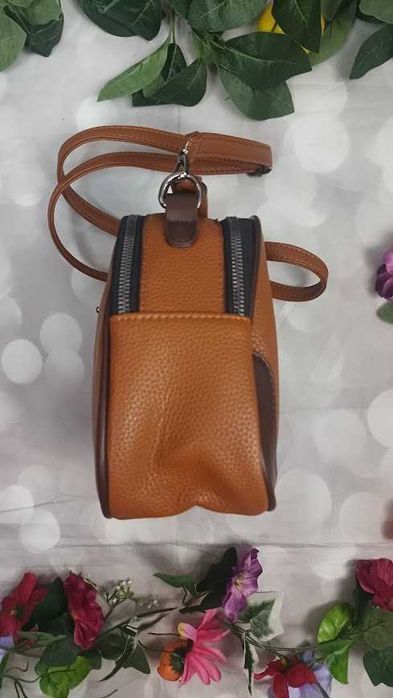 Nowa torebka damska Jingpin – mała, na ramię, z dwoma zamkami, brązowa