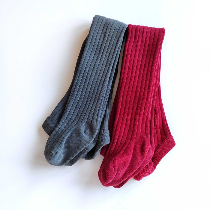 2 Pack grubych rajstop prążek Zara 4-5 lat