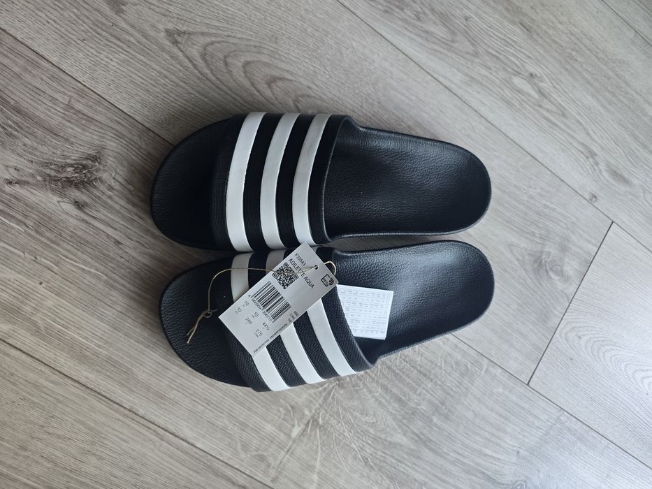Nowe czarne klapki męskie Adidas  r.44,5