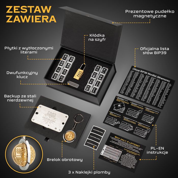 AWANGUARD Premiere - Portfel Kryptowalut, Seed Phrase Backup Wallet