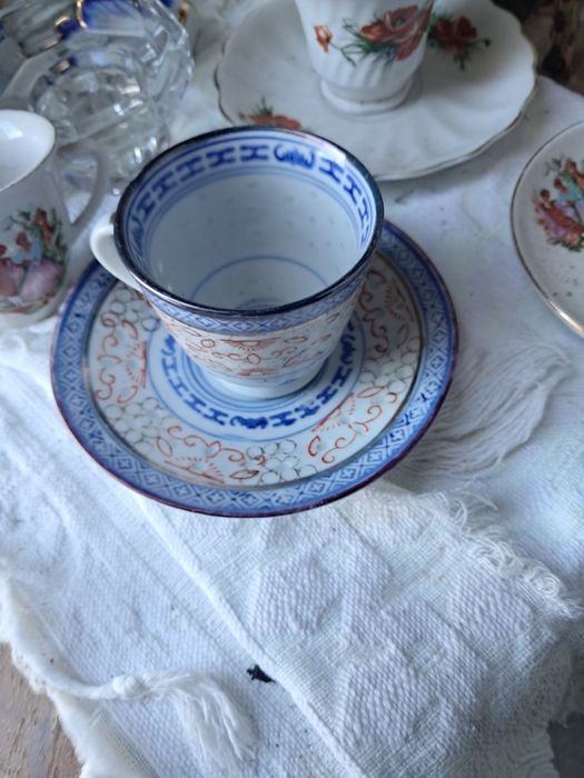 Chavena bago de arroz com pires