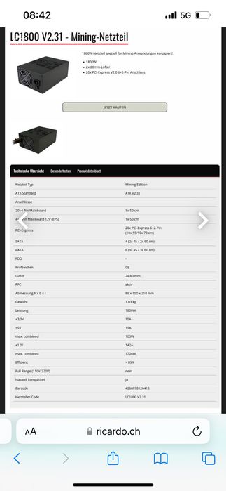 LC Power LC1800 V2.31 Mining Edition 1800W64740939327106123