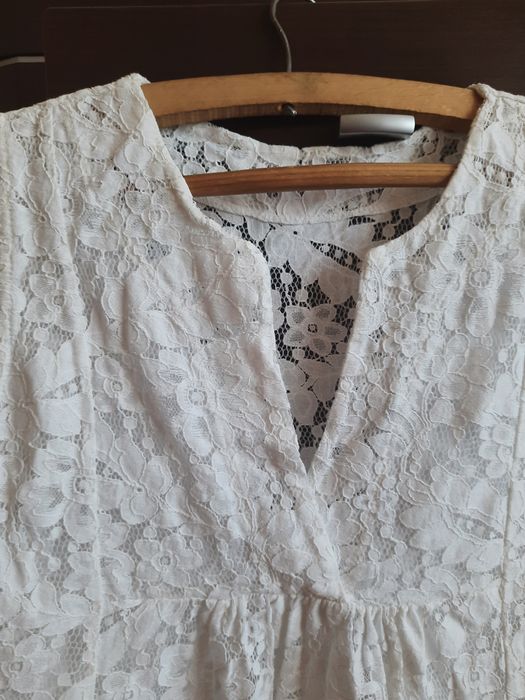 Sukienka na lato koronką biała boho