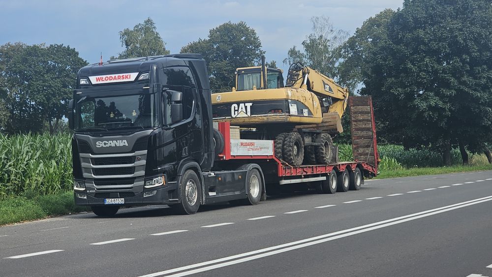 Laweta Koparka Harwester transport niskopodwoziowy