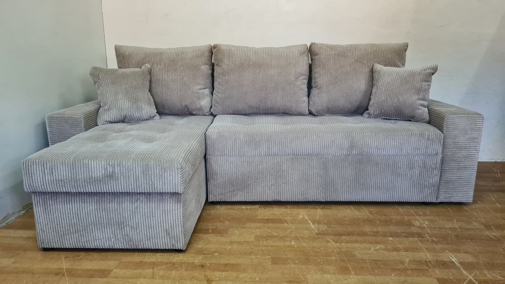 Nowy Narożnik automat sprężyny sztruks welur rogówka kanapa sofa