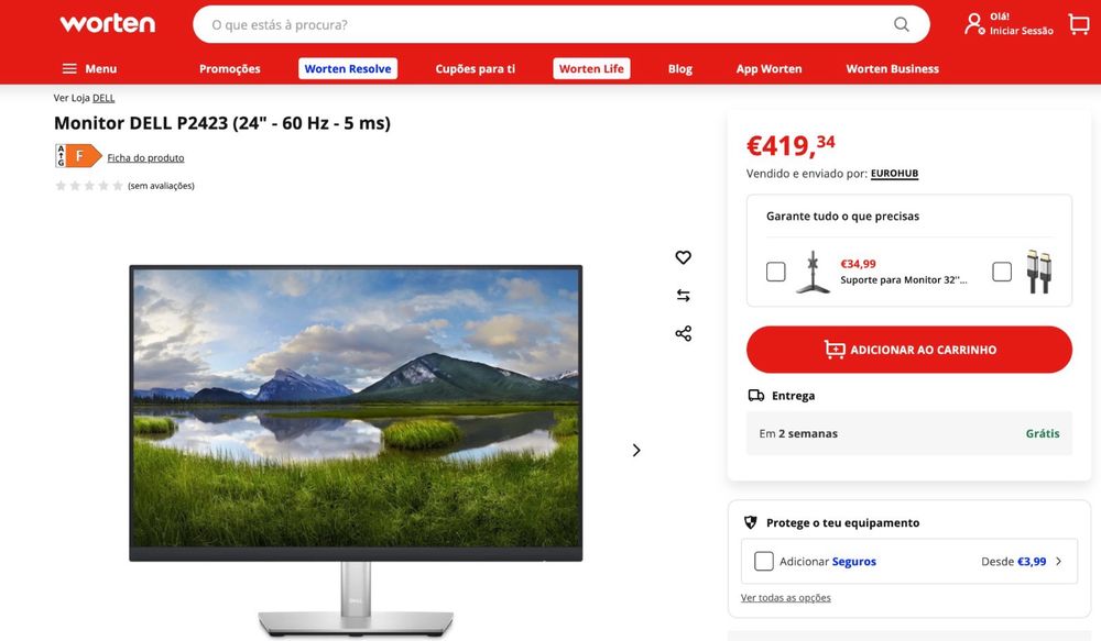 Monitor the DELL P2423 (24" - 60 Hz - 5 ms)