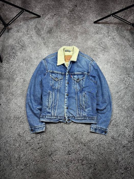 Vintage Kurtka Dzinsowa Levis Sherpa