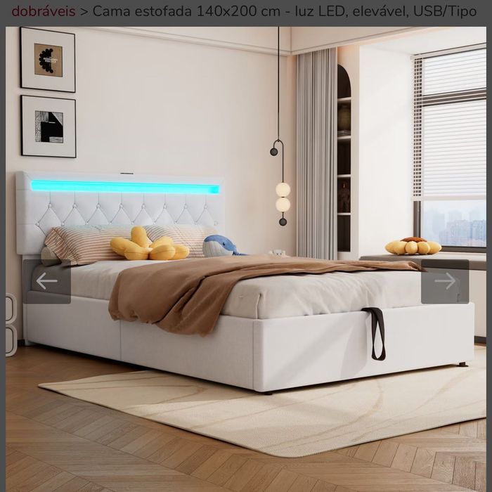 Cama com baú de arrumação