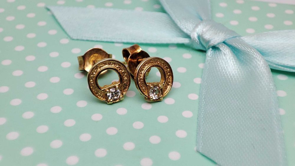 Złote kolczyki zatyczki 1,48g p585 /ST złoto jak nowe