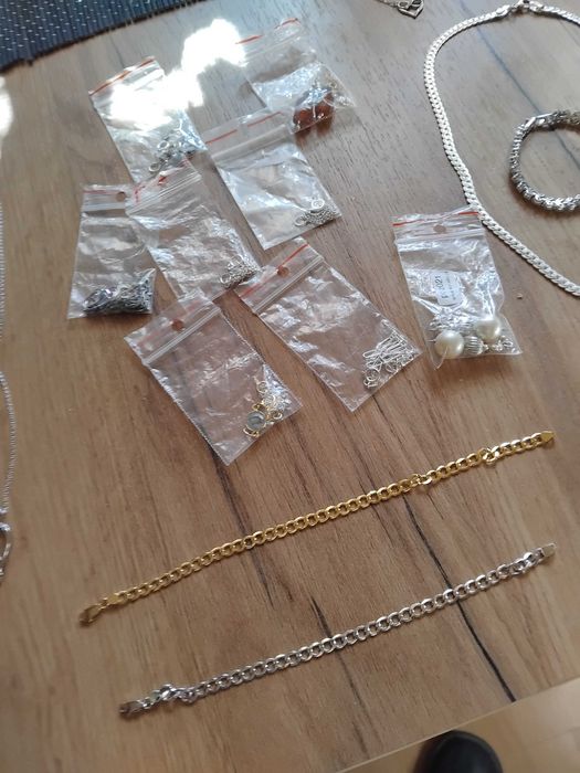 Biżuteria srebro 925 zestaw 150 gram tanio
