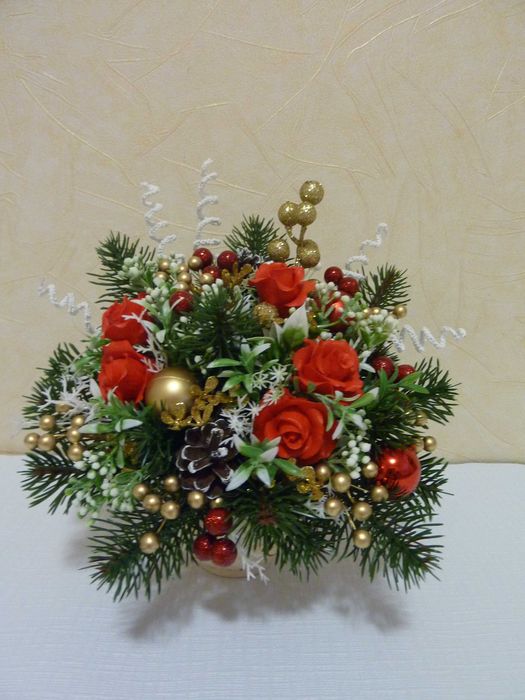 рождественская композиция со спиральками