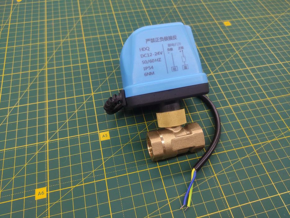 Кран шаровый с электроприводом нормально-открытый 12 - 24 вольта