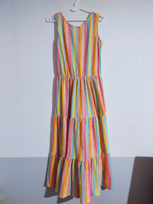 Kolorowa długa sukienka  166cm