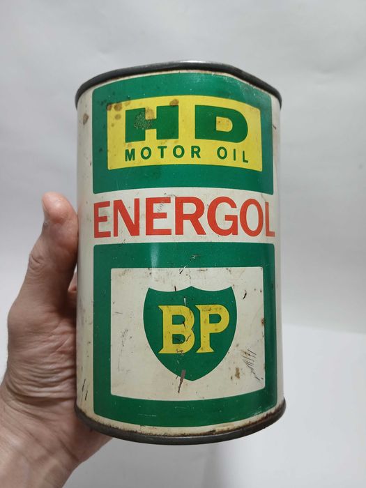Antiga lata de oleo BP - HD motor oil Energol