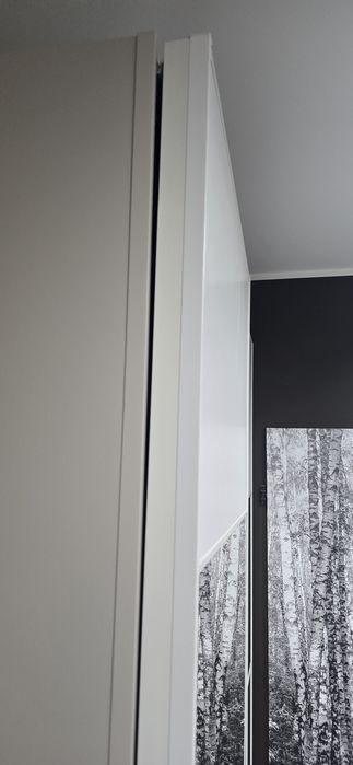 TYLKO Drzwi przesuwne 2 x 75 cm  białe/ lustro PASUJĄ do DWÓCH szaf IKEA PAX 75 X 236 CM