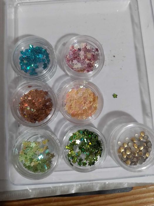 Nail art unhas, conj potes de purpurinas várias cores