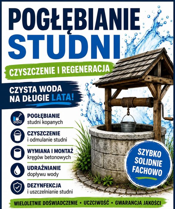 Studnie kręgowe czyszczenie pogłębianie studni kręgowych
