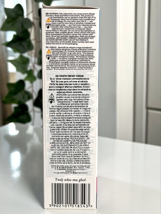 Máscara de coloração semipermanente azul