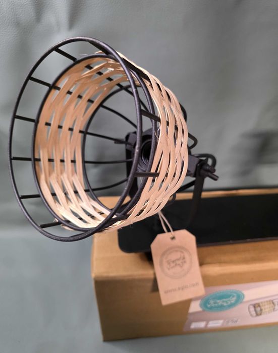 Lampa ścienna sufitowa metal ratan styl vintage boho Eglo Anwick 1