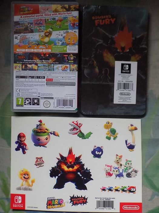 Super Mario 3D World + Bowser’s Fury + komplet 3xA, gra, naklejki, box