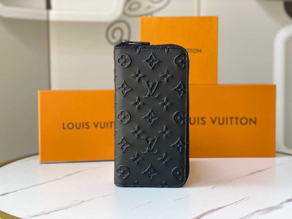 Кожаный органайзер Louis Vuitton черный кошелек Луи Виттон клатч k400