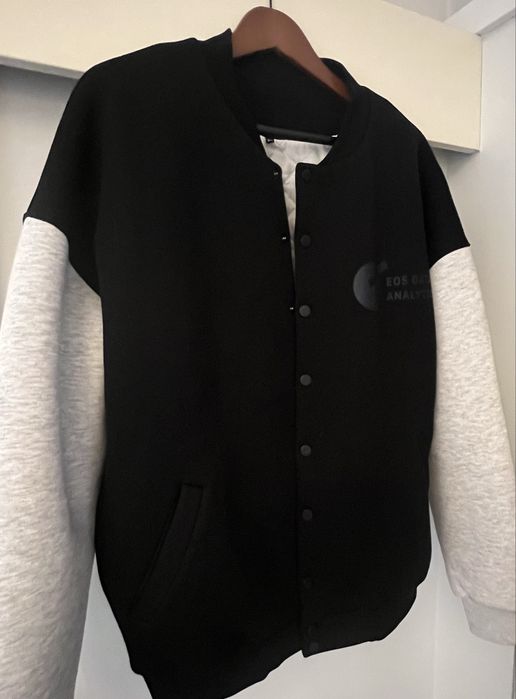 Bomber męski XL oversize ocieplany czarno-szary