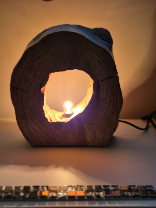Lampka nocna drewniana handmade