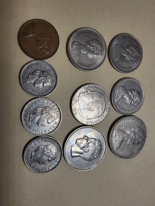 10 moedas coleçao varios paises