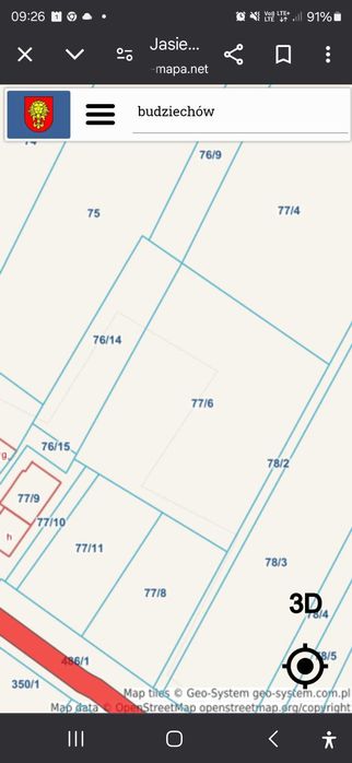 Działka budowlana Budziechów 7073 m² - Widok 6