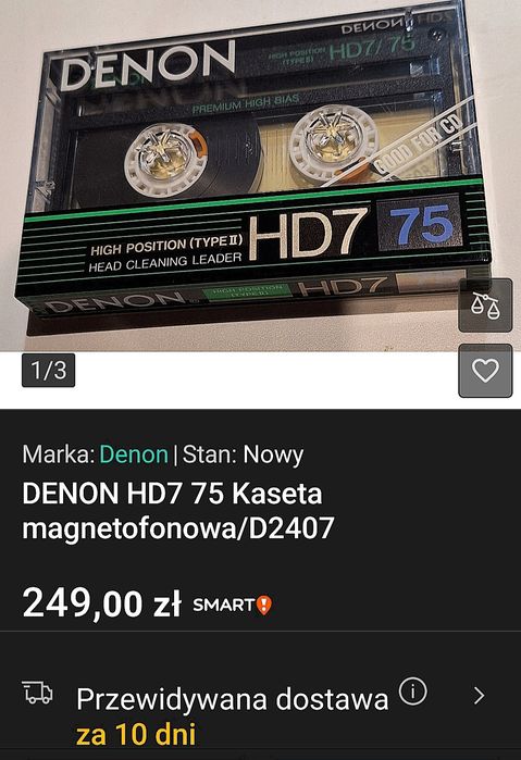 Kaseta DENON HD 7 _75 PREMIUM Super Chrome Made in Japan