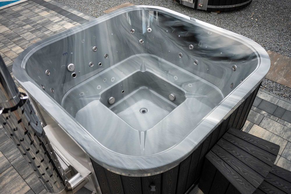 Balia Ogrodowa PERU Nowość SPA Bania – 203×203 cm | Hydromasaż + Aeromasaż |Wkład GREY Marble