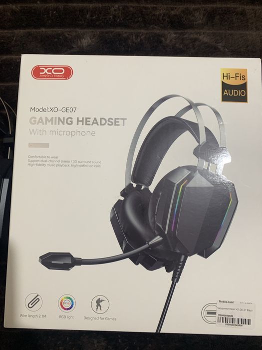 Ігрові навушники гарнітура XO GE-07 Black AUX