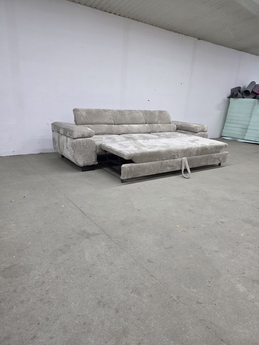 Sofa rozkładana prosto od producenta regulowane zagłówki sztruks