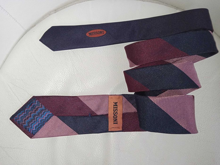 Missoni luksusowy krawat z jedwabiu Oryginalny