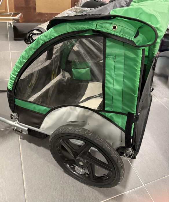 Reboque duplo assento para bicicleta