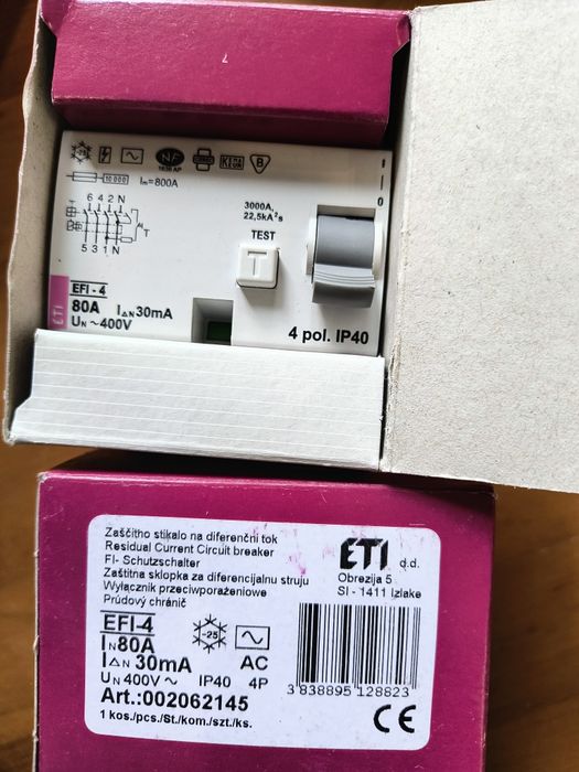 Różnicówka ETI EFI6-P4 80A/30mA