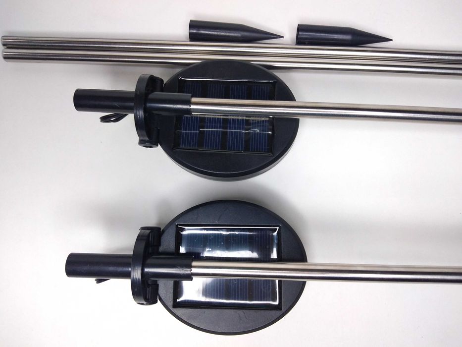 Lampa Solarna Ogrodowa Kula Wbijana 70cm IP65 x2