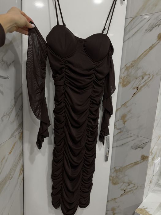 Платье женское сетка на тонких бретельках