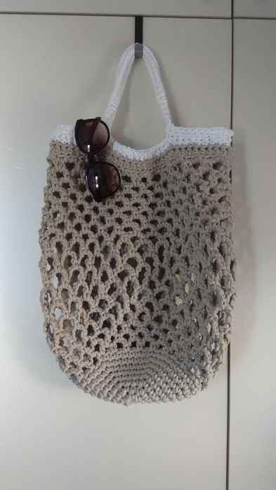 Szydełkowa torba siata na lato na plażę kosz must have sezonu