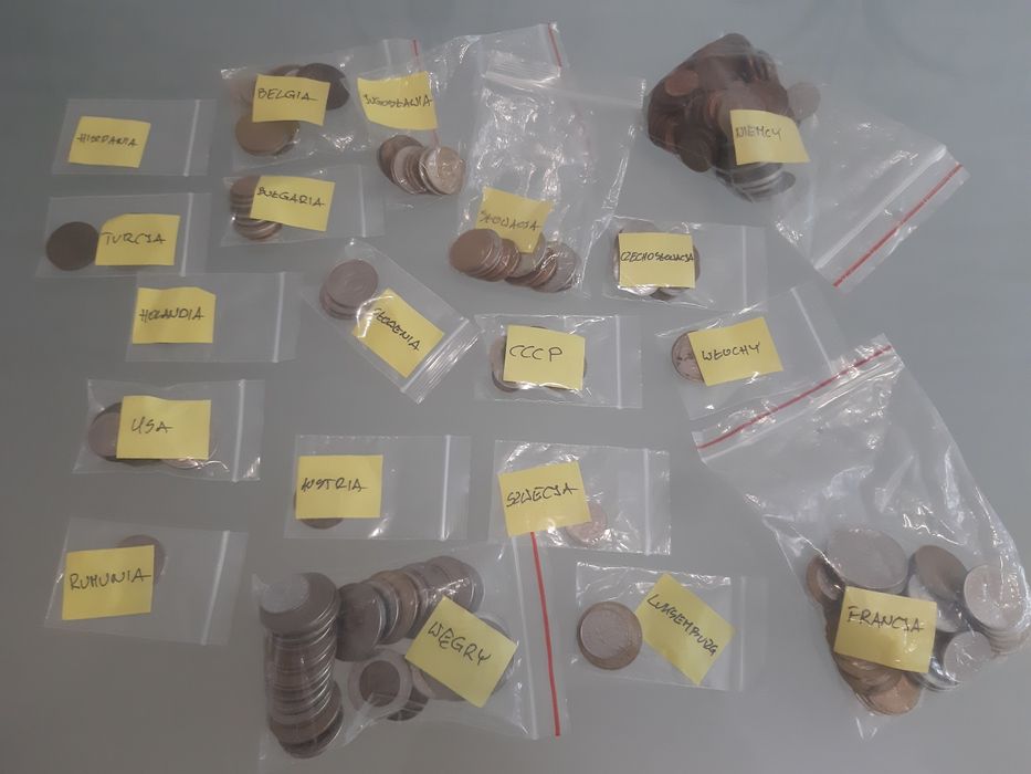 Moneta.Stare monety różne.Zbiór monet.