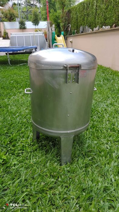 Grelhador caseiro em cuba de inox