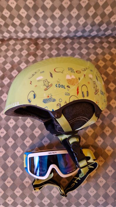 KASK Narciarski Quiksilver z goglami - OKAZJA Świetny stan !